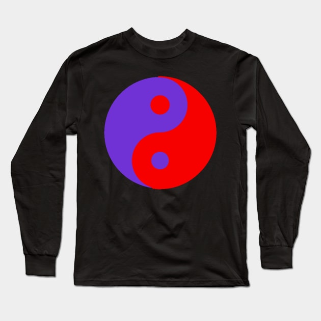 Yin Yang in blue and red Long Sleeve T-Shirt by NovaOven